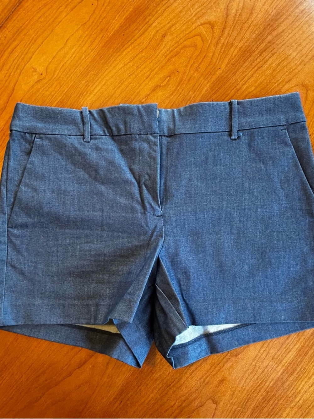 LOFT Tailored Chambray Shorts - Blue, Size 10, New without tags